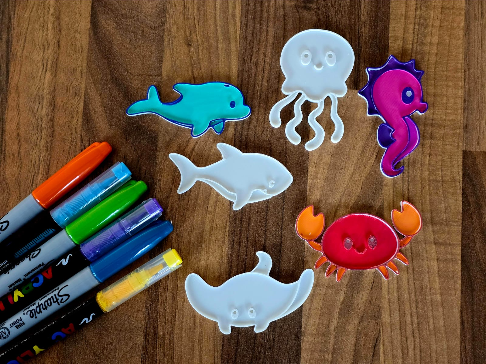 Sea Animals Cute DIY Coloring Pack Crab Fish