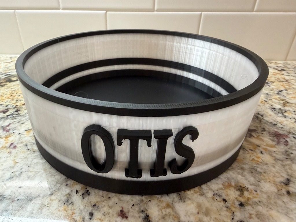 Customizable Translucent PETG Dog Bowl AMS Ready