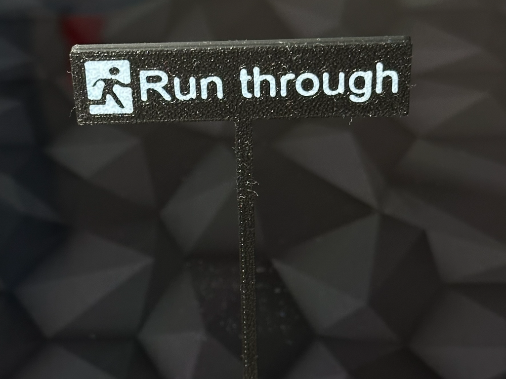 Stand with inscription "Run through" - EFT