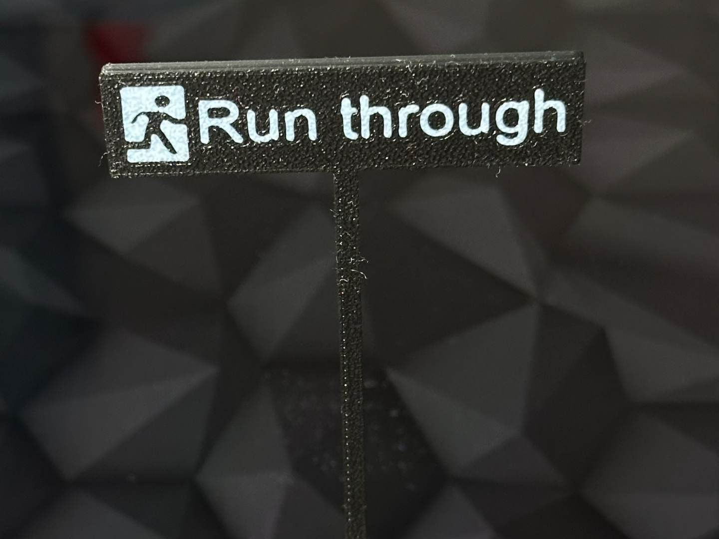Stand with inscription "Run through" - EFT