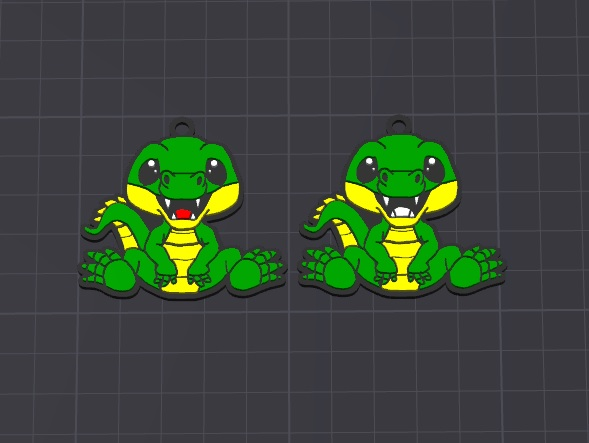 cute animal , cleo the croc multicolor keychain / necklace pendant (free for commercial use)