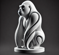 Gorilla sculpture minimalistic