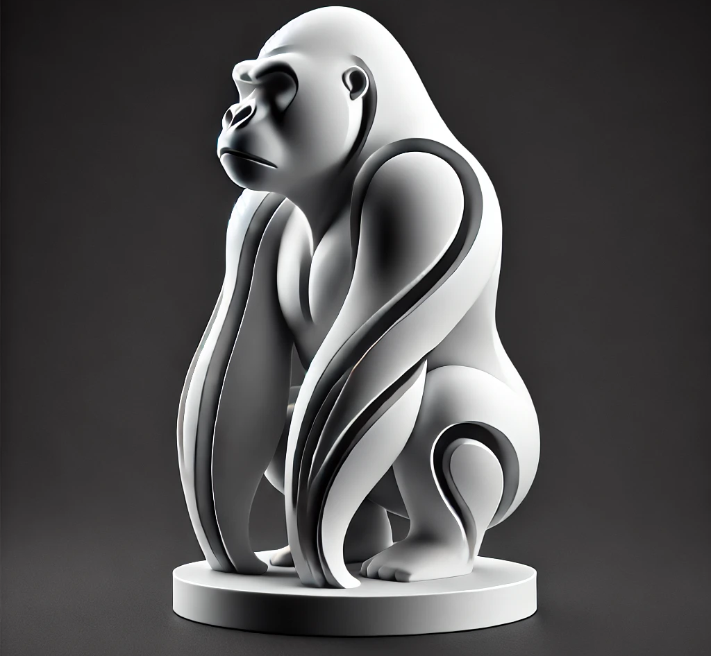 Gorilla sculpture minimalistic