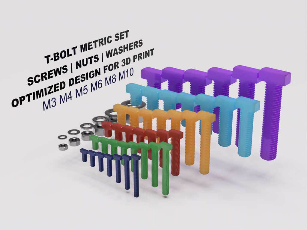 T-Bolt Metric Set M3 M4 M5 M6 M8 M10