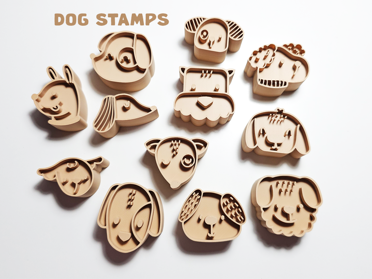 Dog Stamp Set for Pottery or Playdough