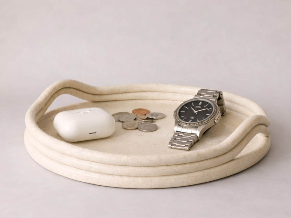 Minimal Wavy Tray | Modern Desk Organizer