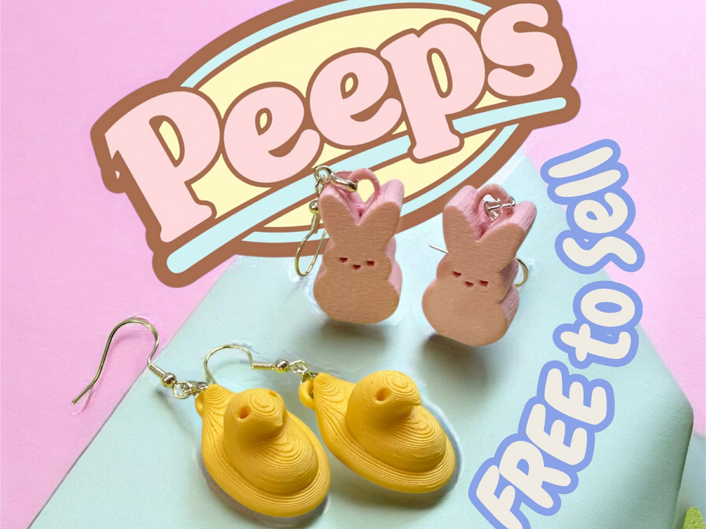 Peeps Earrings Chick and Bunny Easter
