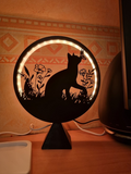 Ring Lamp Panel "Cat with butterfly"