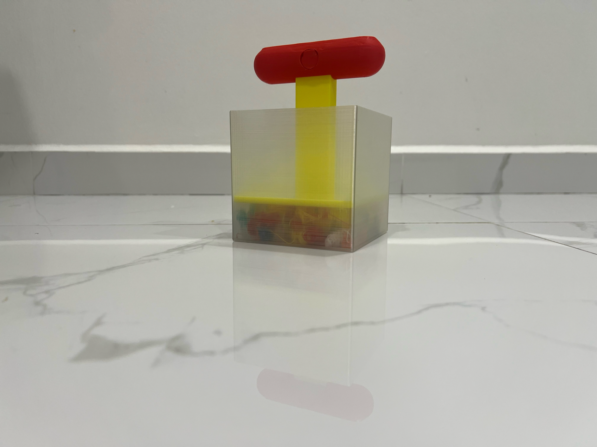 Filament purge squeeze and compressed box
