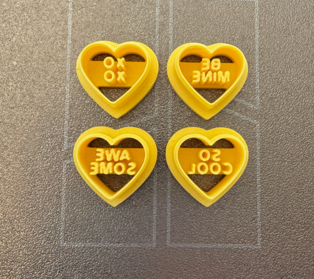 Valentine Conversation Hearts clay cutters *sharp*