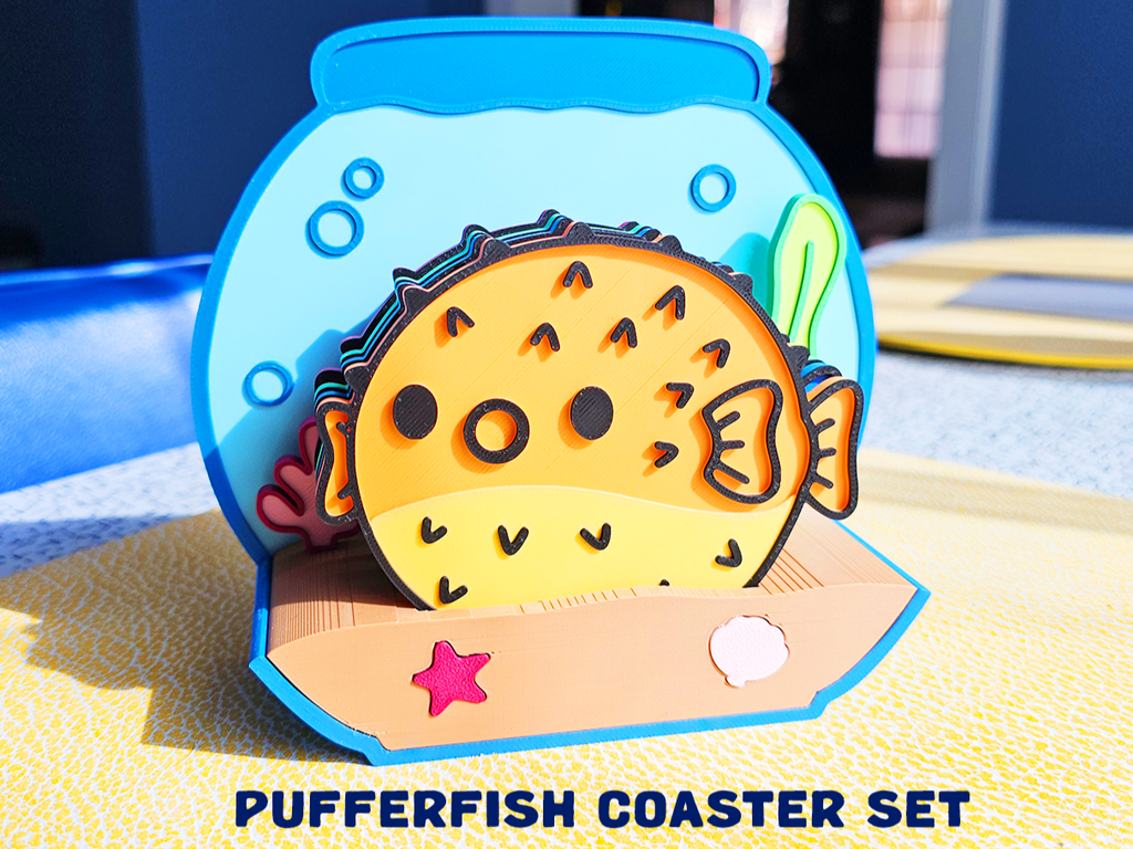 Pufferfish Coaster Set