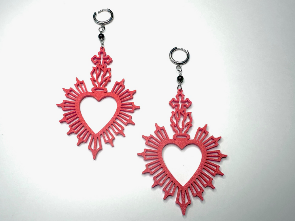 Goth Sacred Heart Earrings – Free Commercial Use