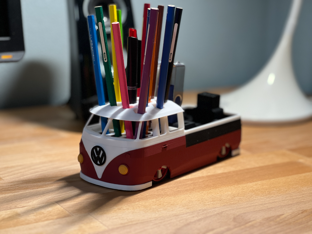 VW T1 Bus Pickup Pen / Desk Organizer USB SD microsd