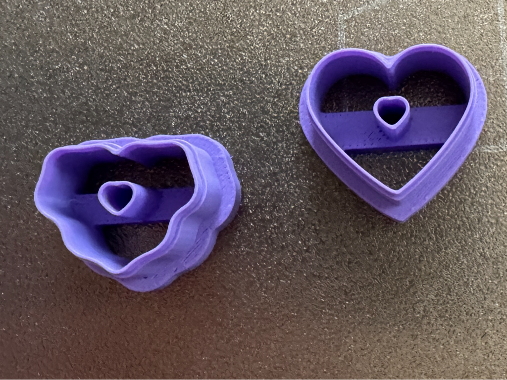 Heart donut and icing polymer clay cutter *sharp*