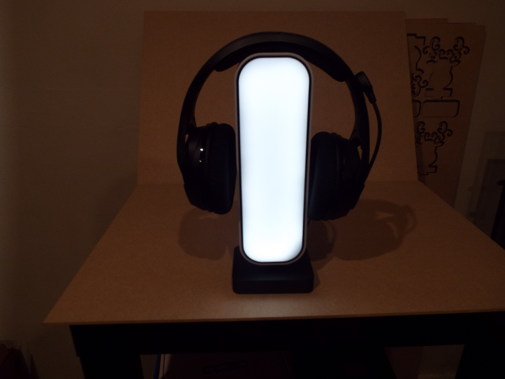 Headphone holder lightbox