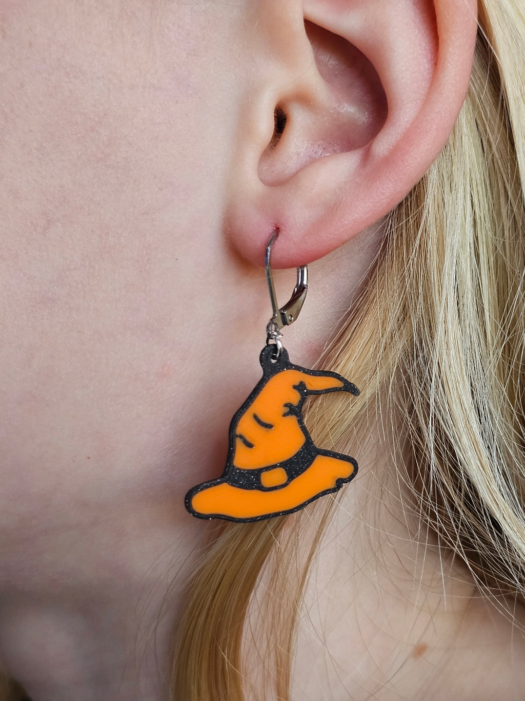 Halloween witch hat earrings