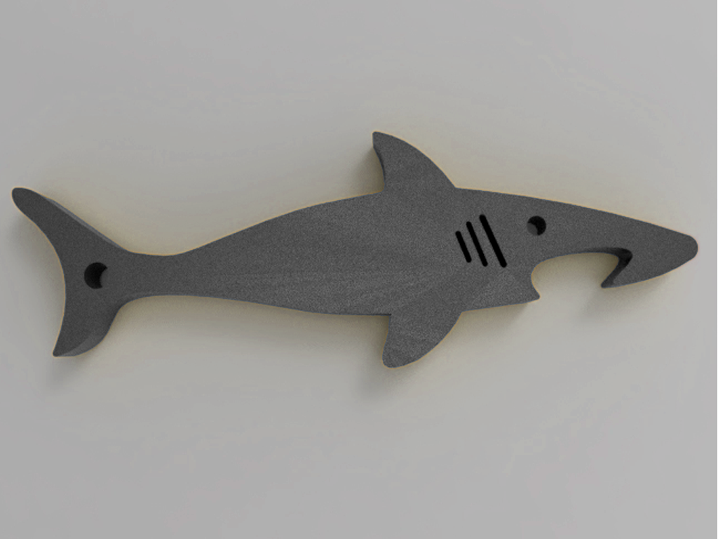 Shark bottle opener keychain