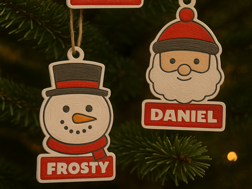 Custom Christmas Ornaments - Editable Nameplates