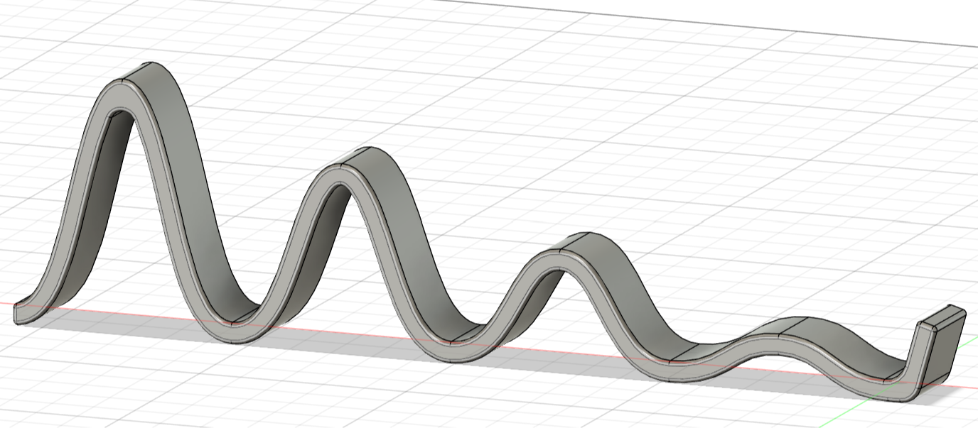 Sinusoidal laptop stand with attenuation