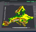 Terrain Map - Colored - Mini Simplifyed Europe