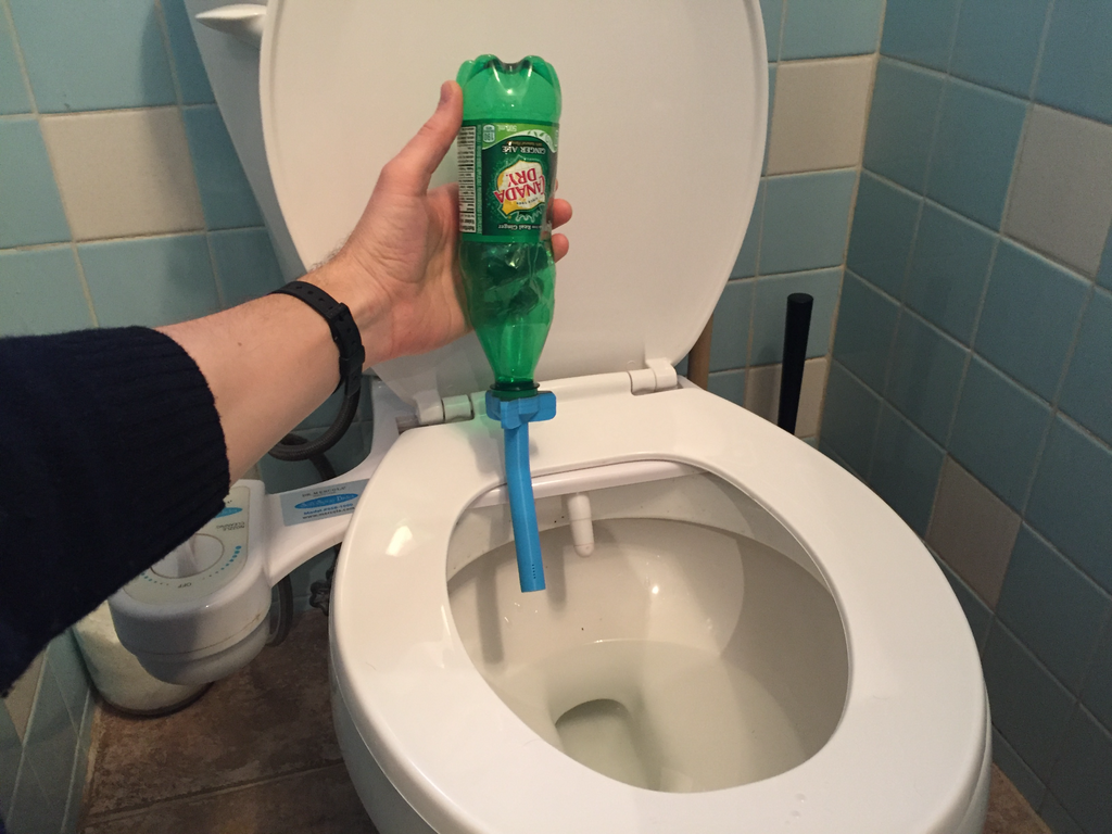 Portable bidet for standard pet bottle
