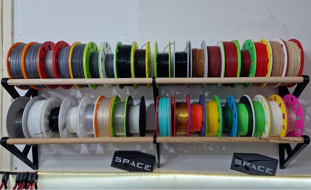 Wall spool holder brackets for 23mm rods