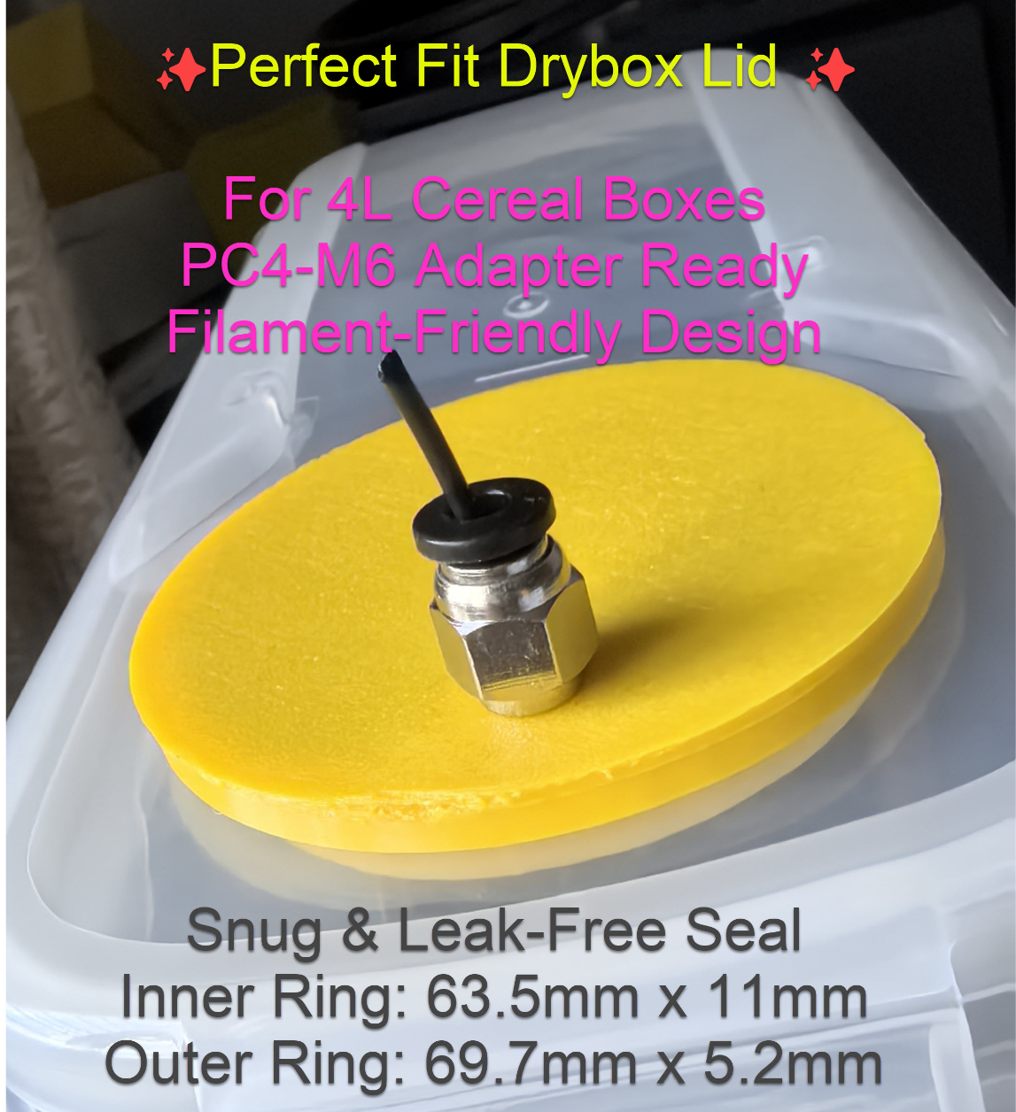 Cereal 4L Drybox Lid - double-layer protection