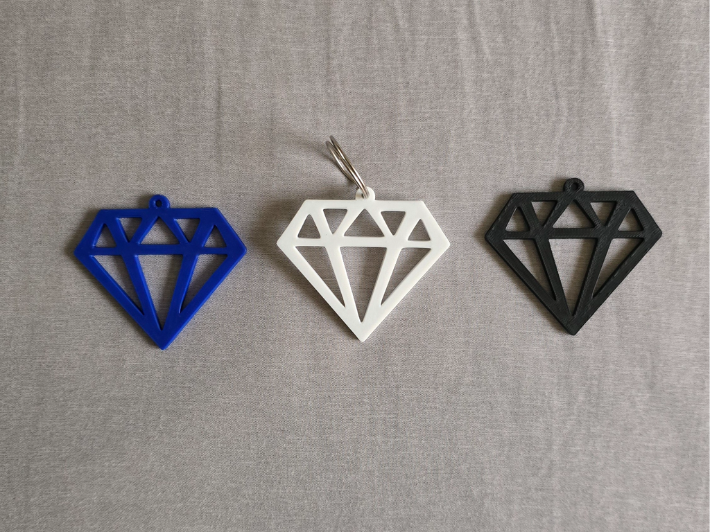 Diamond Keychain (Partly Generative 3D Model)