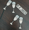 P.F. 2025 & champagne glasses topper and tags