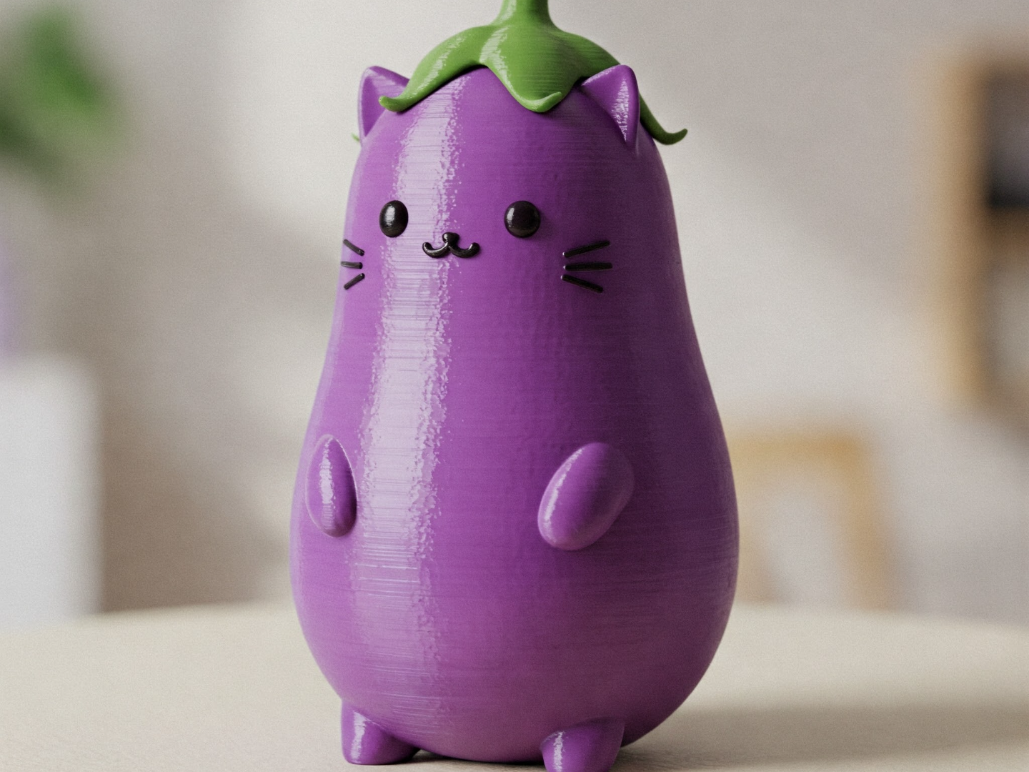 cute cat eggplant