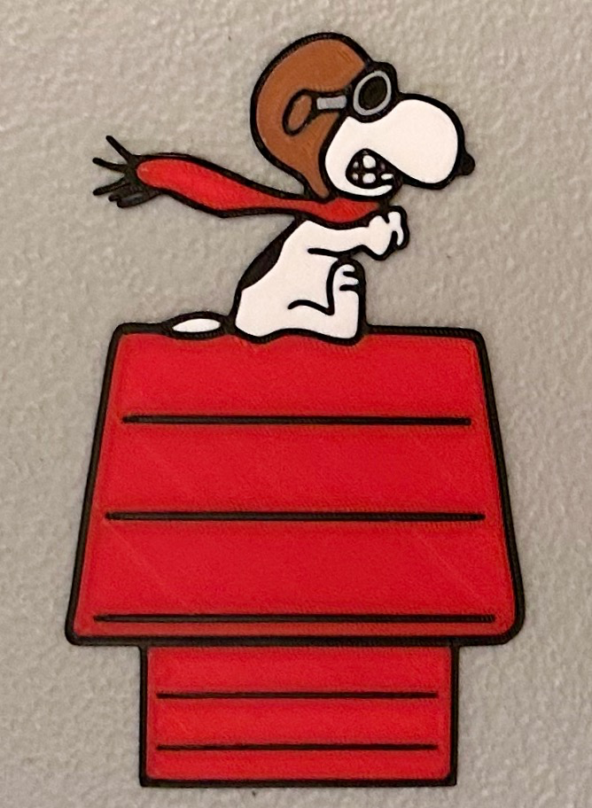 Multicolor Snoopy on Doghouse Magnet
