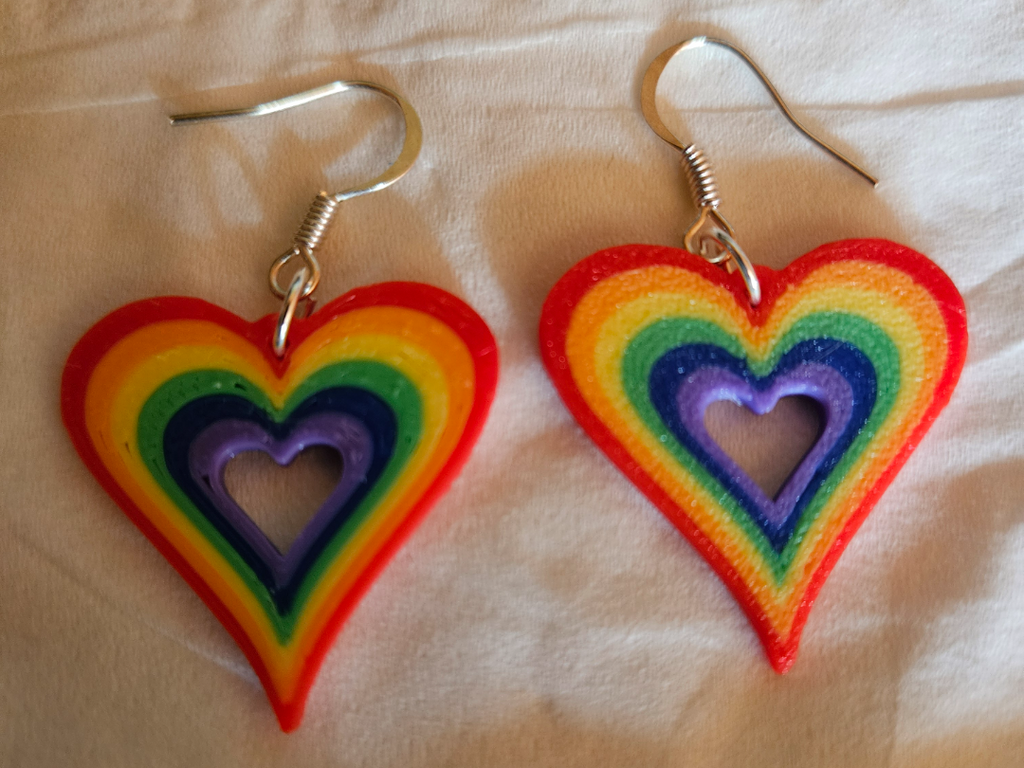 Pride Rainbow Heart Earrings