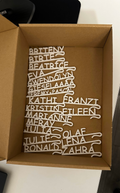 Name Tags / Namensschilder Glas /Anstecker Namen