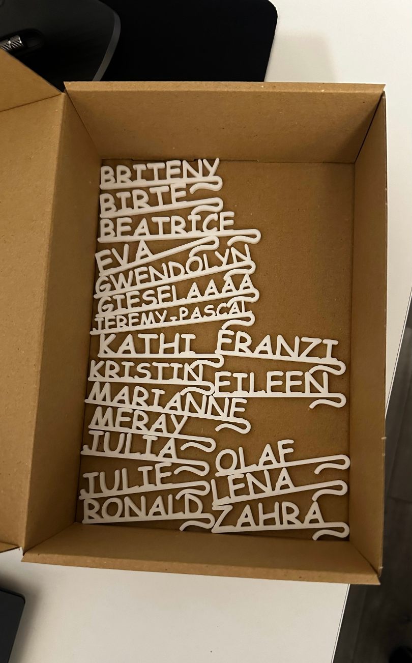 Name Tags / Namensschilder Glas /Anstecker Namen