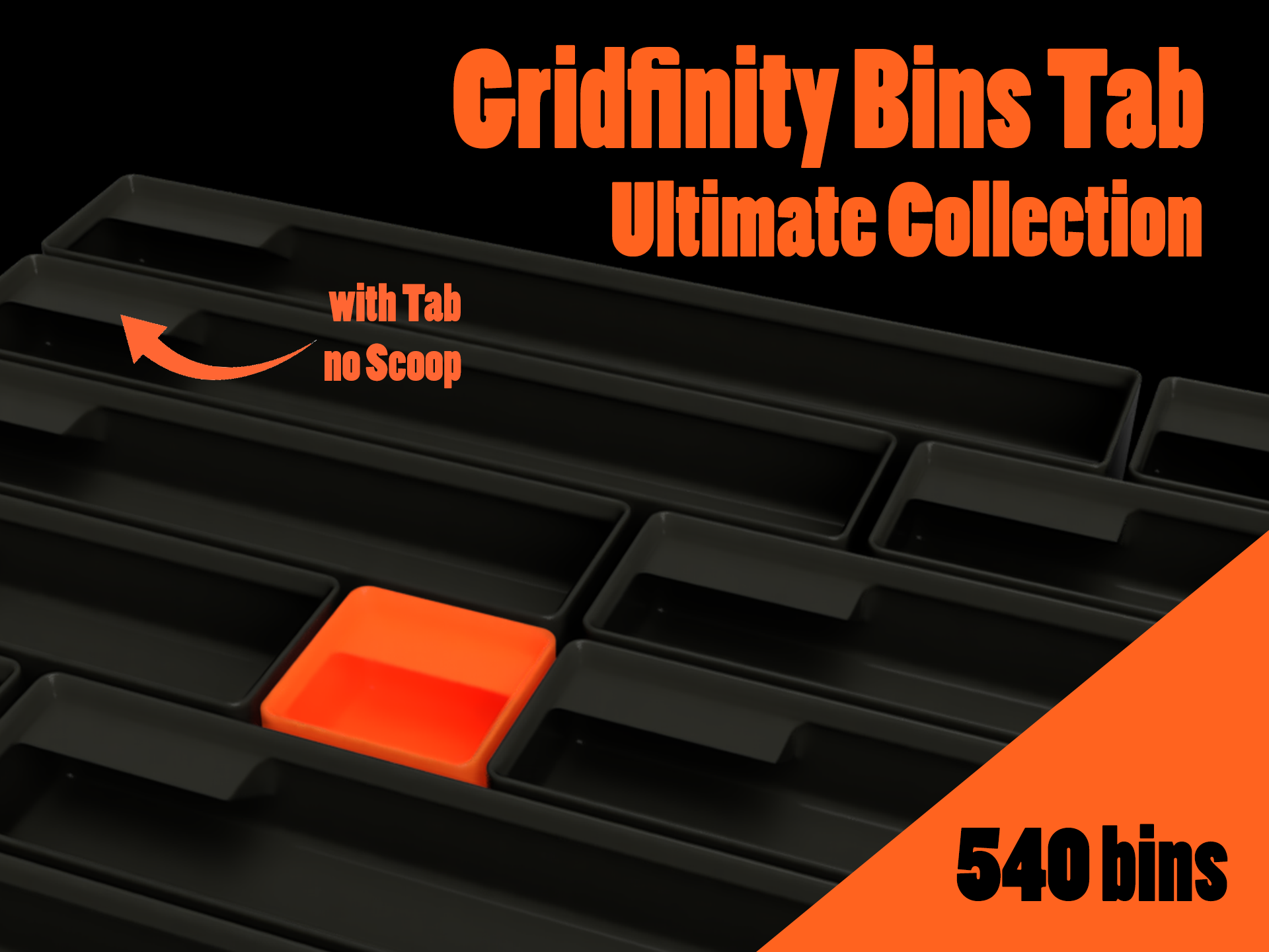 Gridfinity Bins Tab-Left - Ultimate Collection