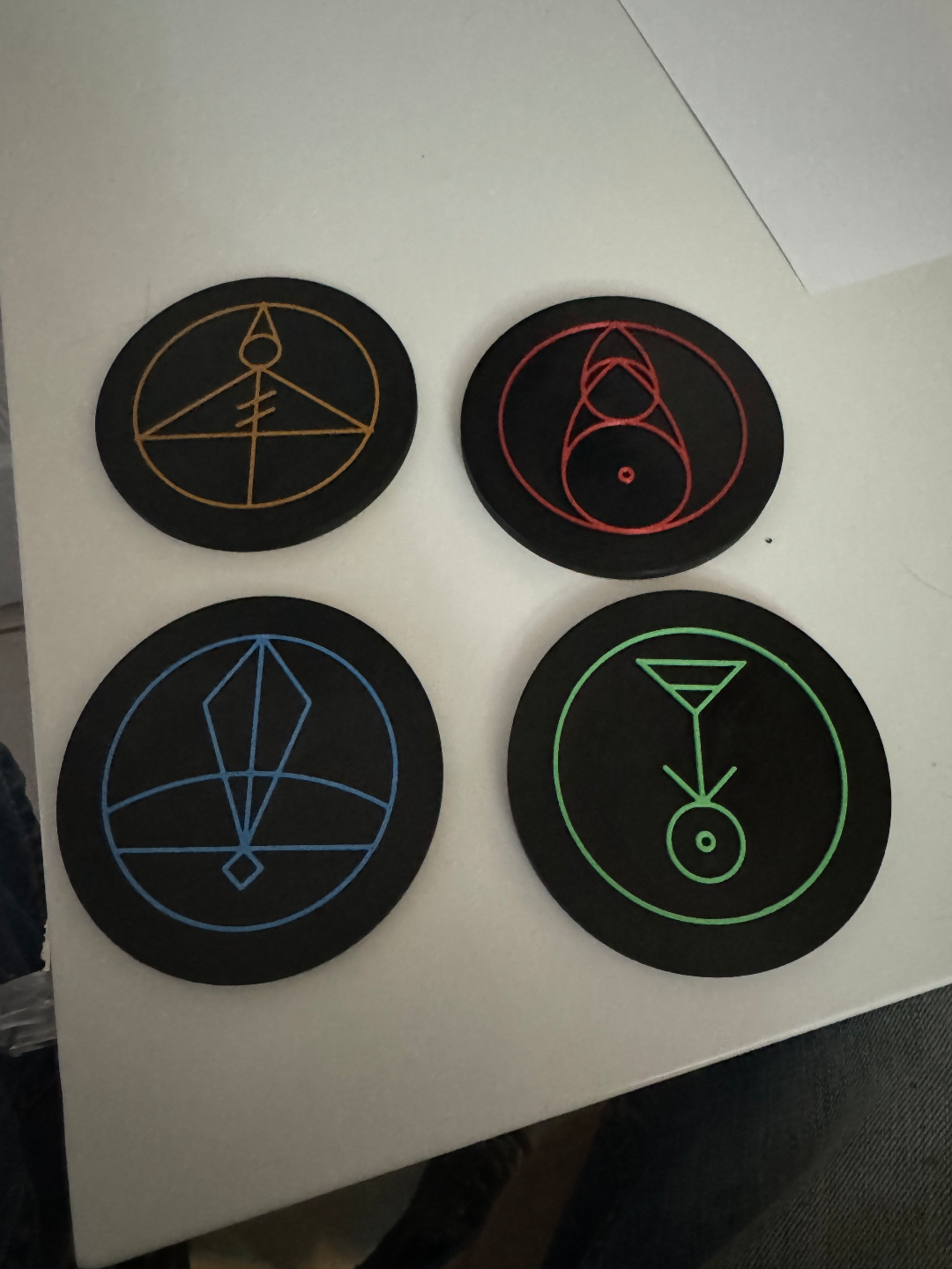 The Owl House: Magic Glyph's - Coaster Set! (Light, Ice, Plant, Fire)