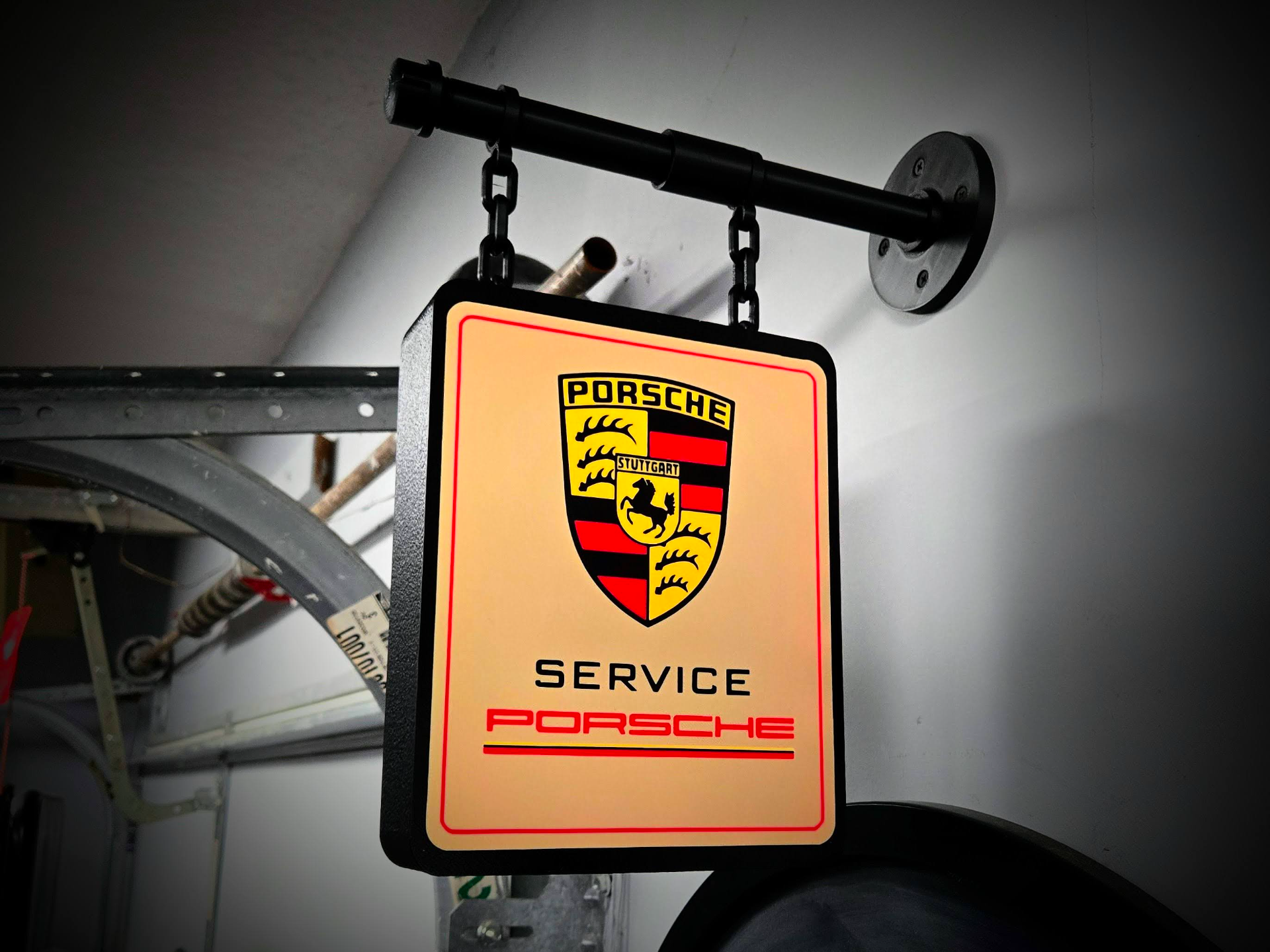 PORSCHE SERVICE ~ 2-Sided Hanging Pub Style Light