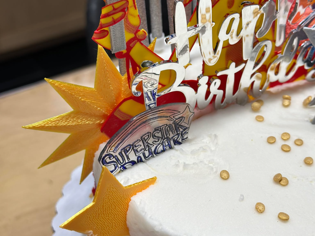 Star cake topper birthday planets astronauts space