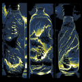 Set of 3 Bookmarks - Tempest in a bottle - Ship lost at Sea