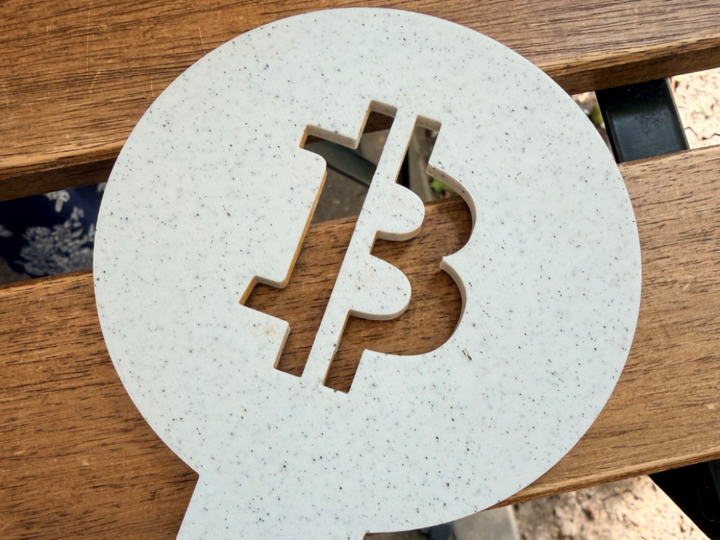 Bitcoin Coffee Stencil