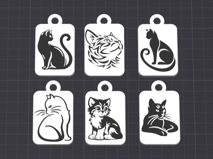 cats set keychains / charms (free commercial)