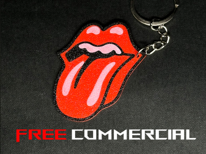 The Rolling Stones logo keychain