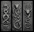 Celtic Dragon Knot Designs - Set of 3 Bookmarks