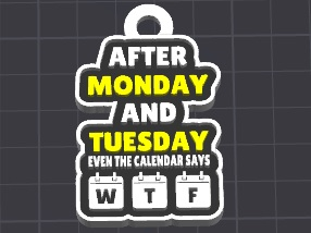 monday fun keychain / charm (free commercial)