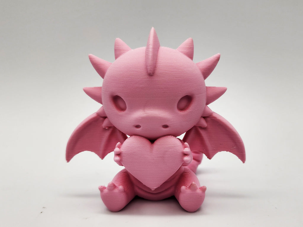 Cute Sitting Dragon with Heart Figure