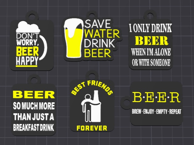 beer set 2 keychains / charms (free commercial)