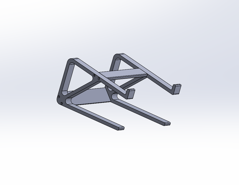 Raised laptop stand with space under