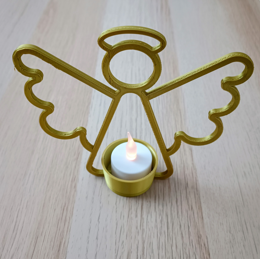 Angel candle holder for LED tea light candles