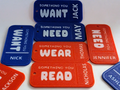 Want, Need, Wear, Read Gift Tags With Custom Names