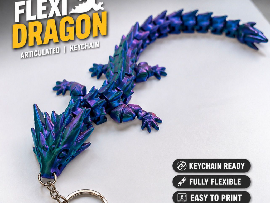 Articulated Flexi Dragon|Keychain |Dragon Toy